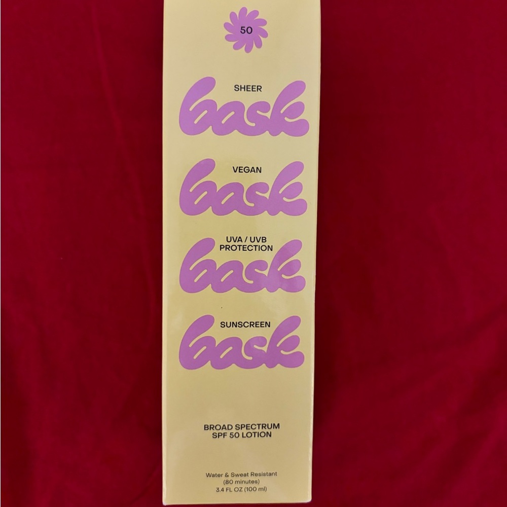 NWT Bask BROAD SPECTRUM
SPF 50 LOTION
Water & Sweat Resistant